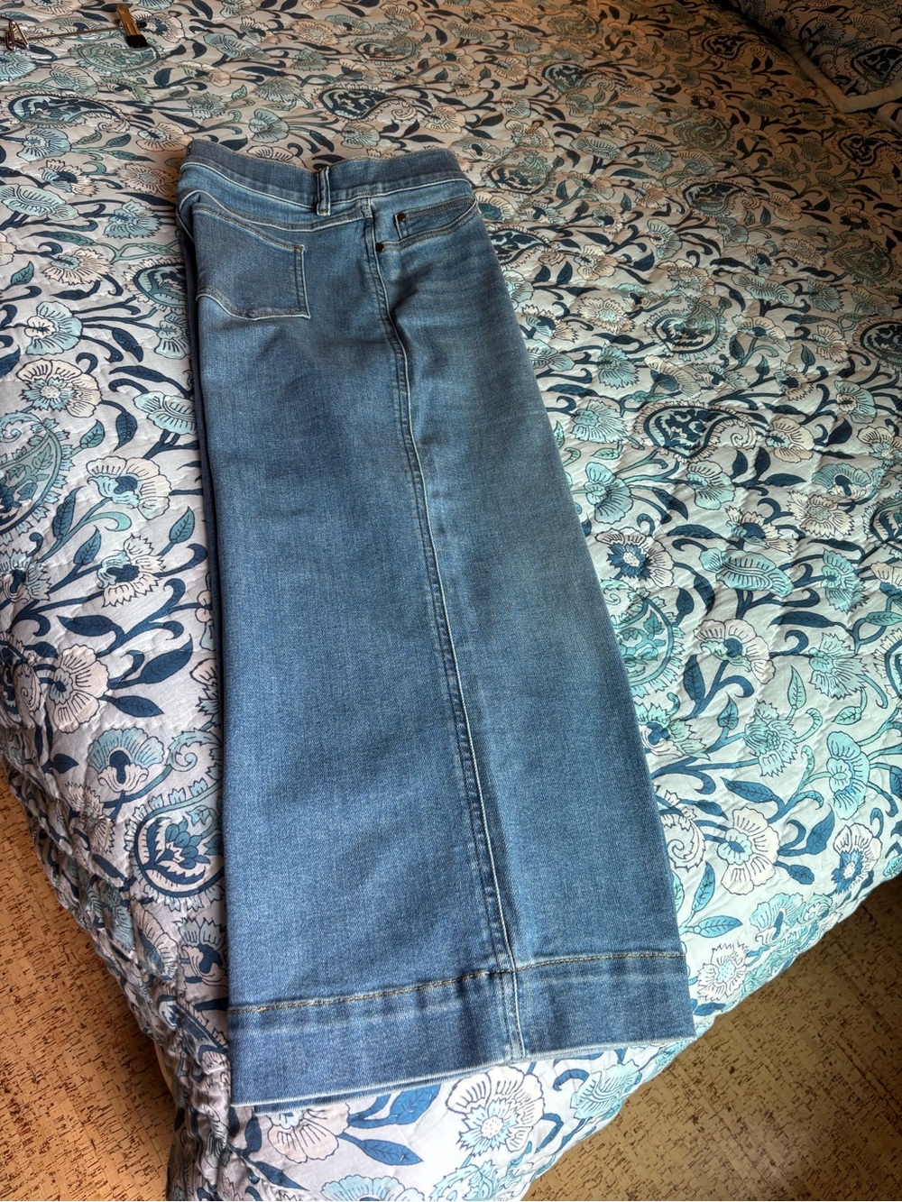 SPANX Women’s Wide Leg Jeans in Medium Blue Wash